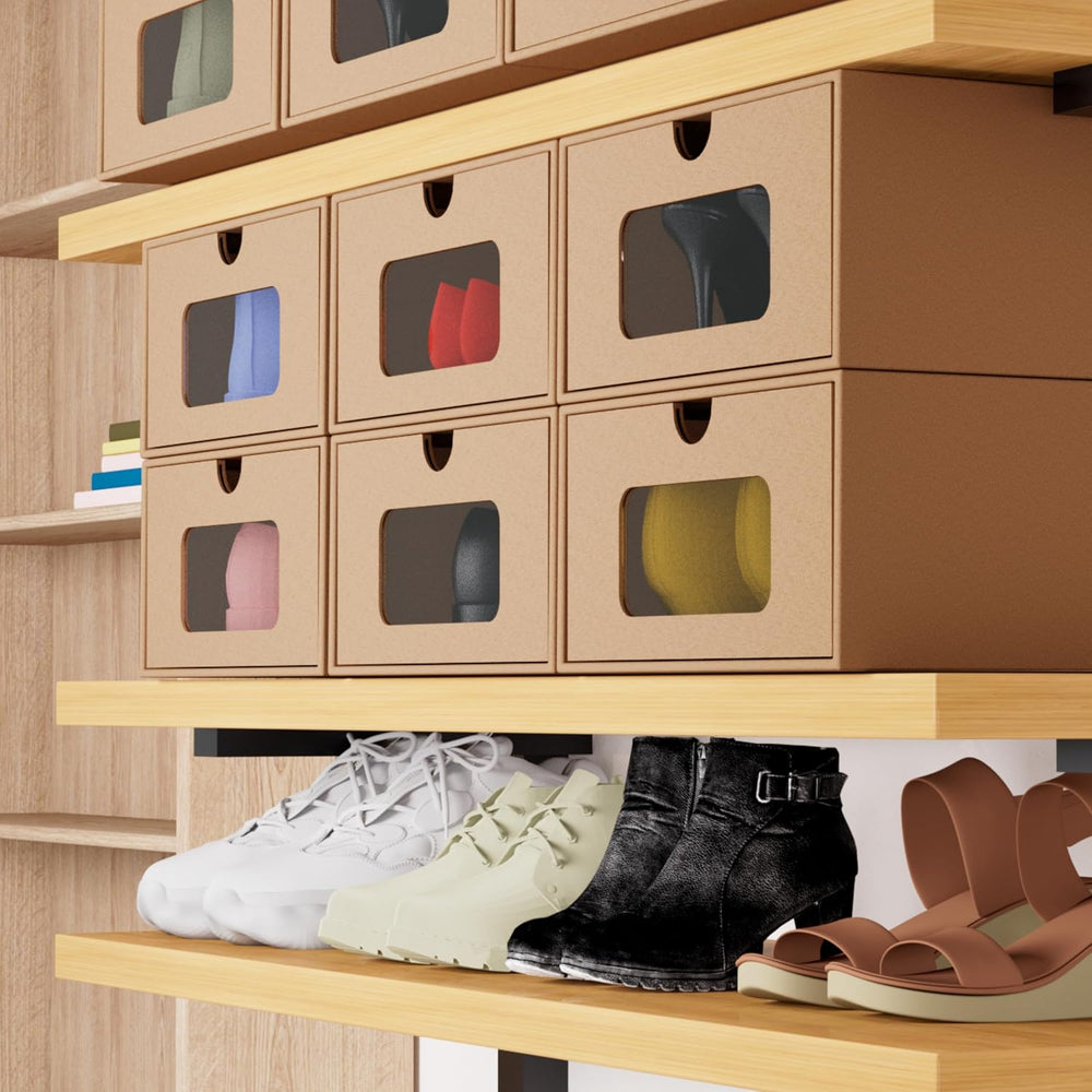 12 Pack Shoe Storage Bins, Waterproof Storage Boxes, Shoe Containers For Snea...
