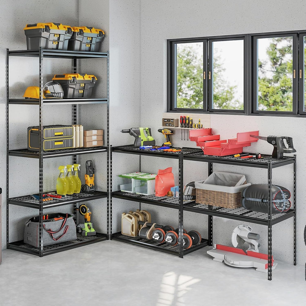 Tangkula 5-Tier Metal Storage Shelves, Garage Shelving Units with 2000 LBS Ca...