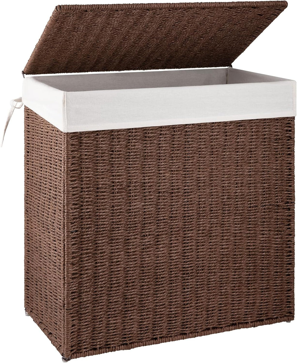 OIAHOMY Laundry Hamper with Lid, 110L(29.1 Gal) Large Wicker Laundry Basket f...