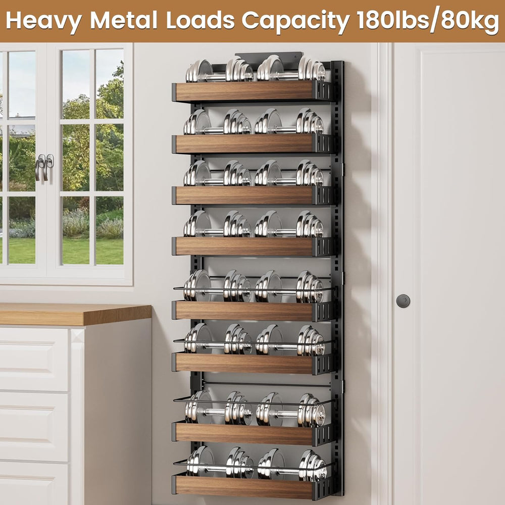 POKIPO 8 Tier Over The Door Pantry Organizer, 2 IN 1 Wall Mount or Hanging Sp...