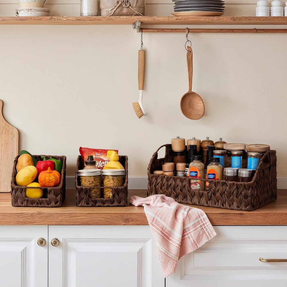 GRANNY SAYS Wicker Baskets for Organizing, Waterproof Basket for Shelves