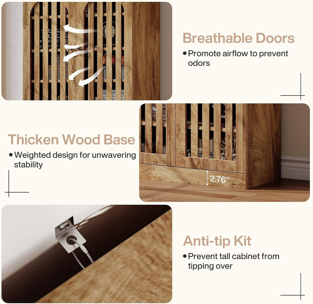 Tribesigns 70.86" Tall Shoe Storage Cabinet with Doors and Shelves, 9-Ti...