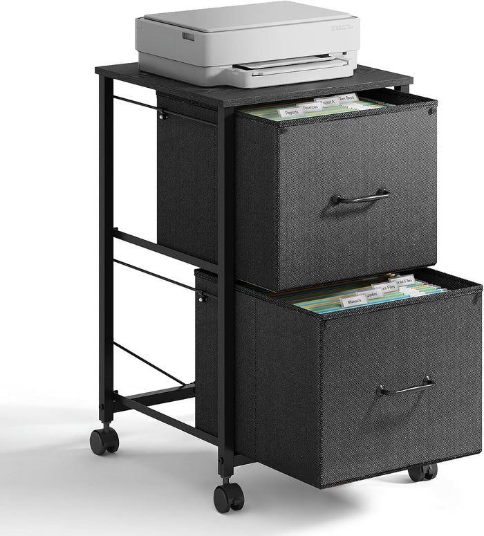 DEVAISE 2 Drawer Mobile File Cabinet, Rolling Printer Stand