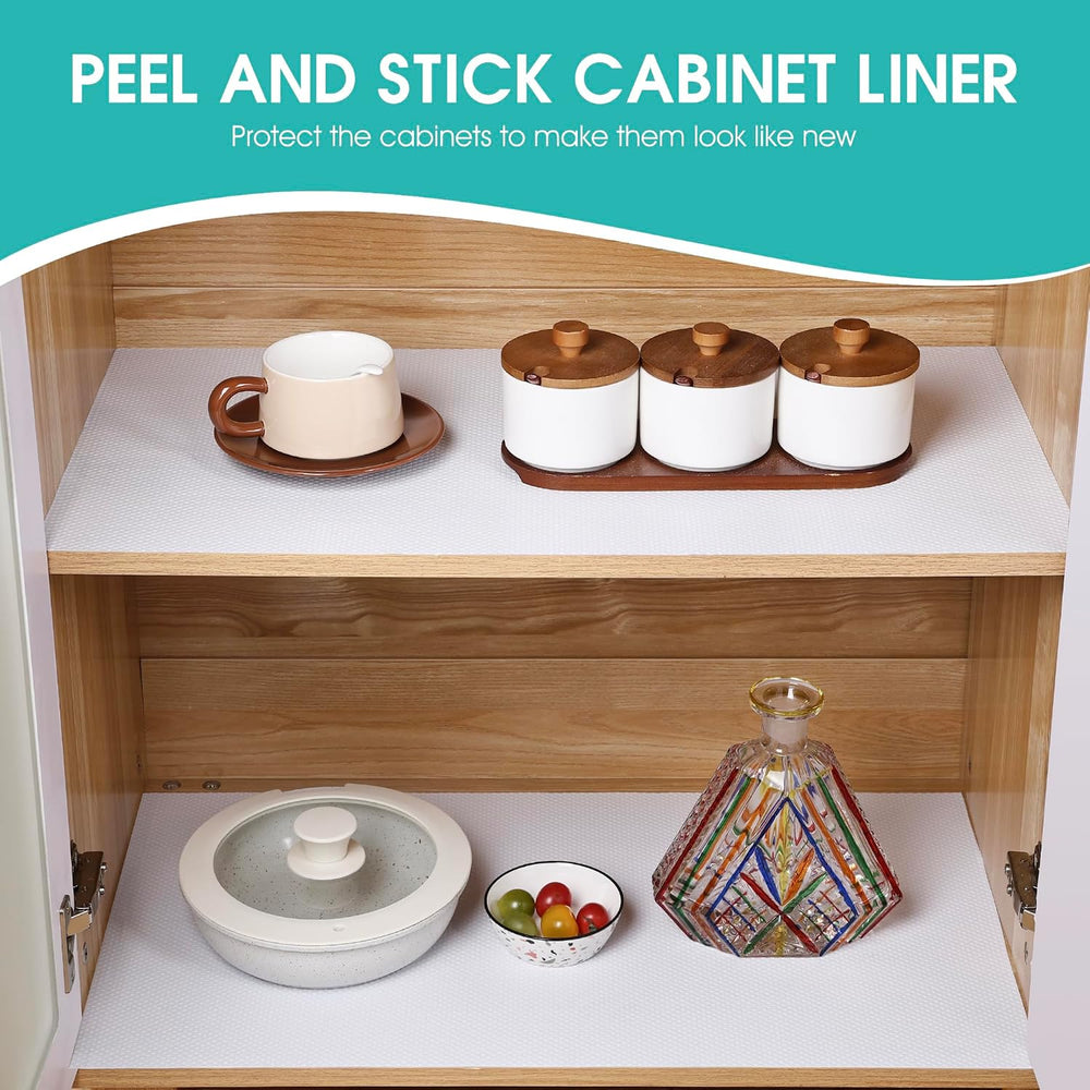 Self-Adhesive Large Cabinet Shelf Liner: Non-Slip Removable 24" W x 290&...