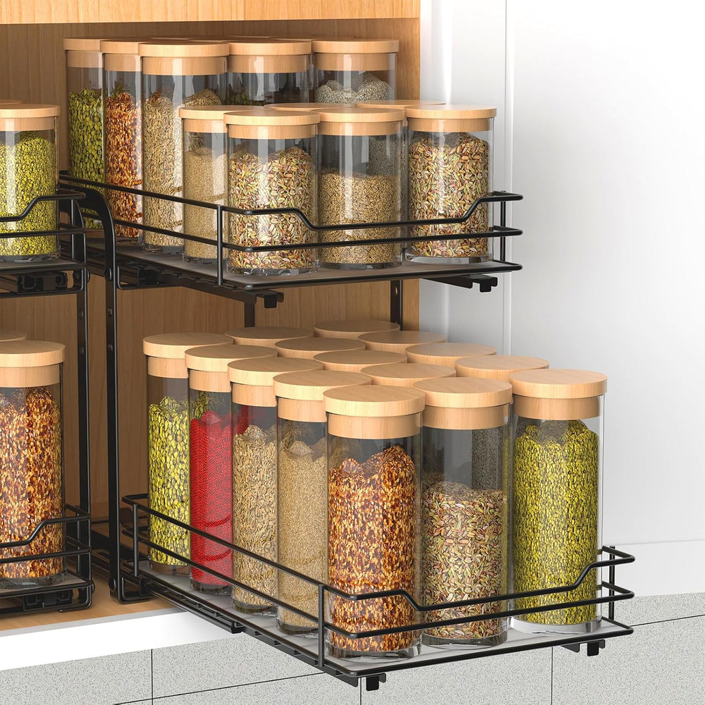 BOIVSHI Spice Rack, Pull Out Spice Racks Organizer for Cabinet, Height Adjust...