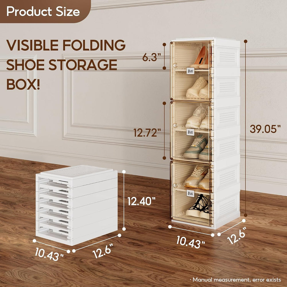 ANTBOX Shoe Organizer Storage Box, Portable Folding Shoe Rack for Closet with...