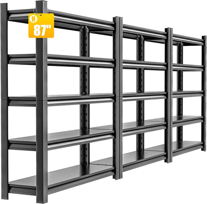3 Pieces Garage Shelving, Heavy Duty Sturdy Steel Thickened Metal Shelves