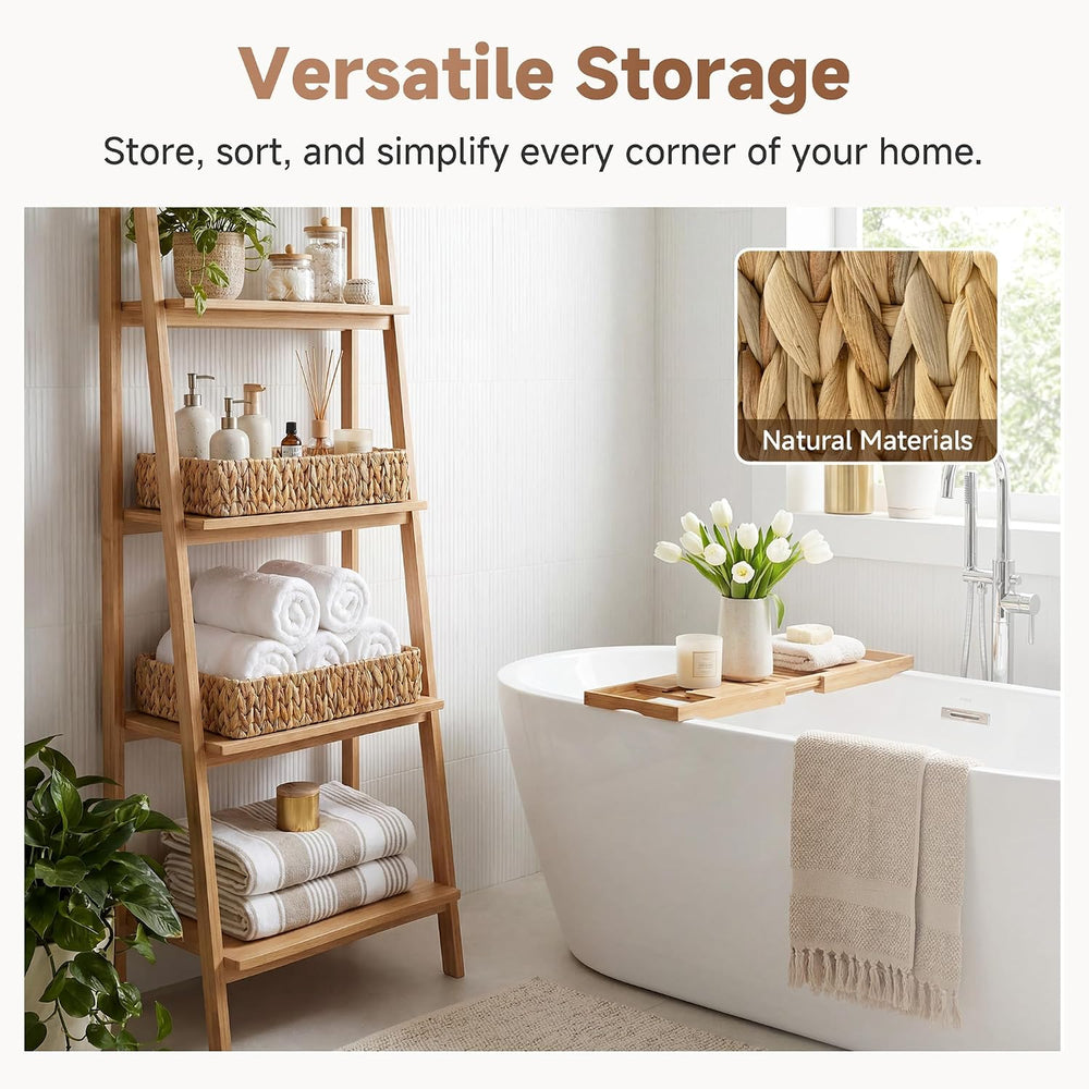 StorageWorks Large Bathroom Baskets, Wicker Storage Baskets for Shelves