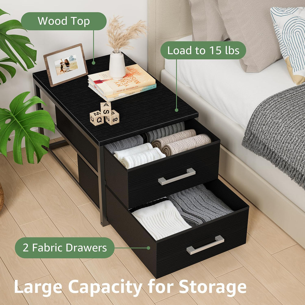 BOLUO Stackable Storage Drawers Narrow Closet Organizers and Storage Fabric B...