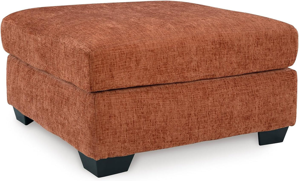 Signature Design by Ashley Oversized Accent Ottoman, Spice Burnt Orange