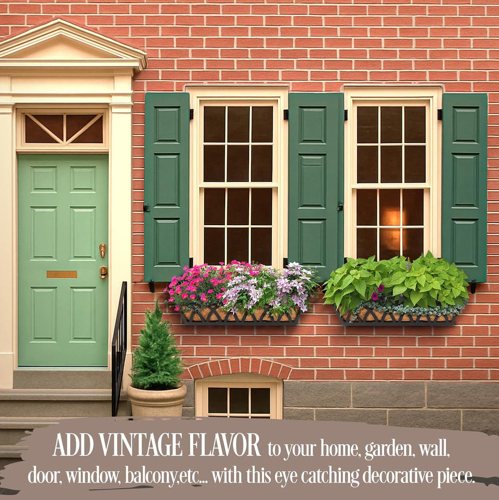 2 Pack 24IN Window Box Planter Basket w/Adjustable Brackets (S1)