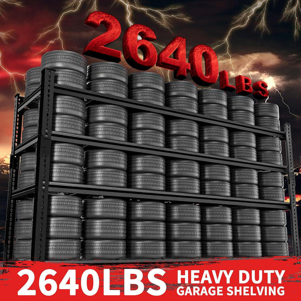 Storage Shelves 2PCS, Garage Shelving Heavy Duty 2640LBS Capacity, 60"L ...