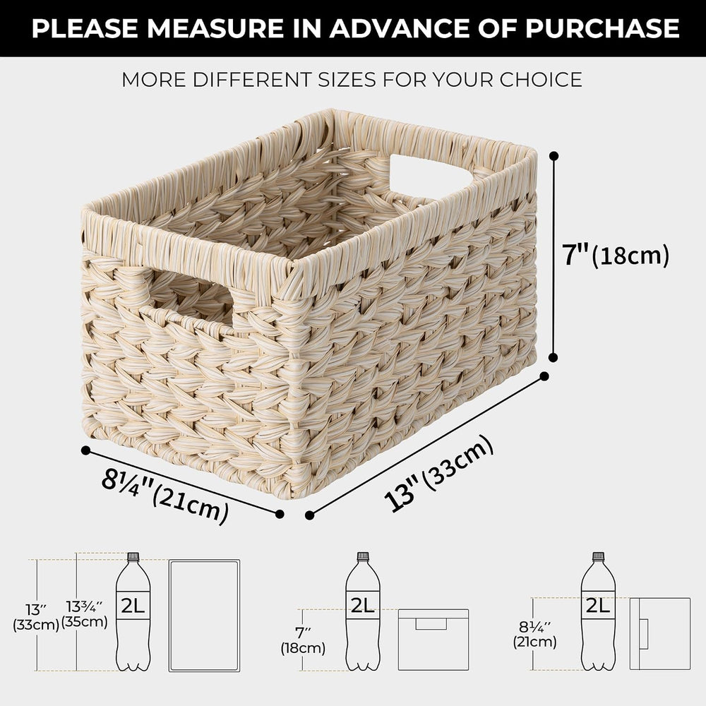 GRANNY SAYS White Wicker Baskets for Storage, Wicker Storage Baskets,2-Pack