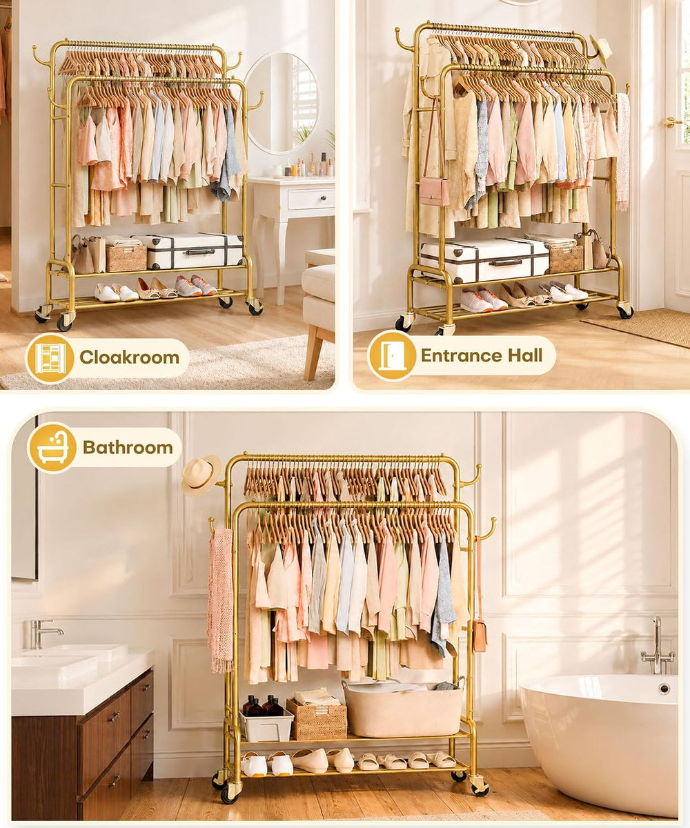 Homde Sturdy Garment Rack for Bedroom: 265 lbs Heavy Duty Clothes Organizer