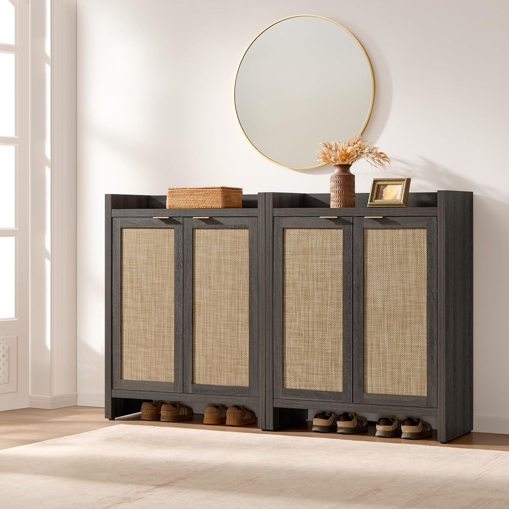 SICOTAS Shoe Cabinet Set of 2 Large Capacity Shoe Storage Organizer Cabinet