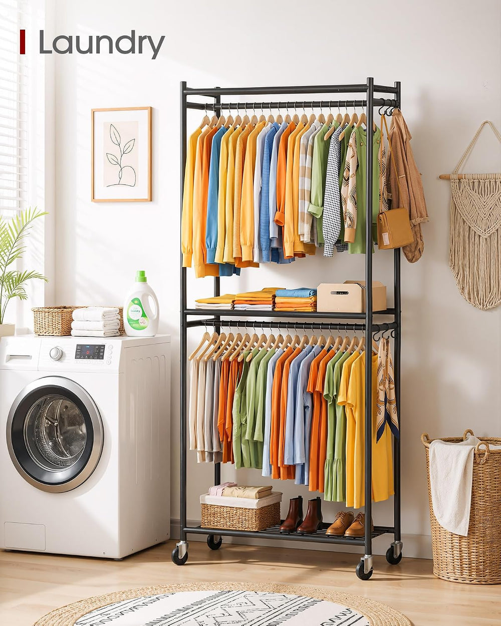 Sakugi Clothes Rack - 33.0" x 12.2" x 79.5" Clothing Rack with...