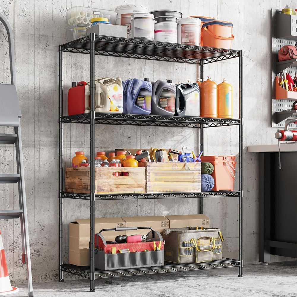 Xcity Storage Shelves, 4 Tier Heavy Duty Metal Shelving Unit with Wheels, 160...
