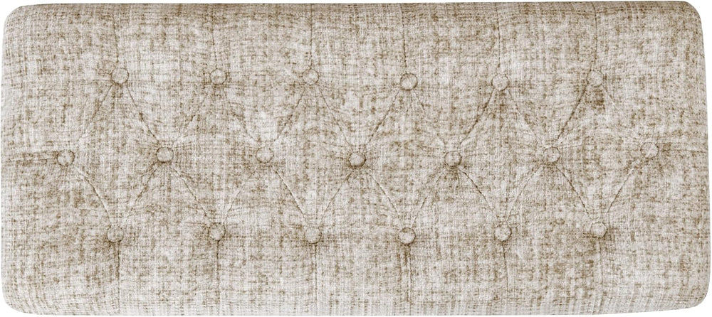 HomePop 40" Ainsley Button Tufted Storage Bench - Cream Textural Woven