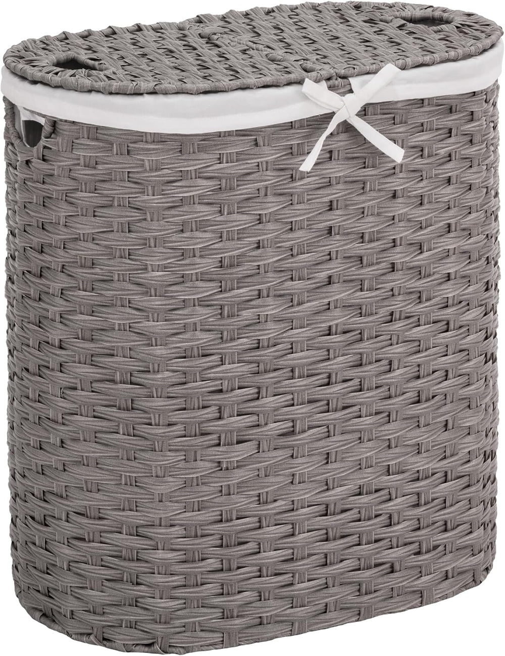 Seville Classics Premium Handwoven Portable Laundry Bin Basket with Carrying ...