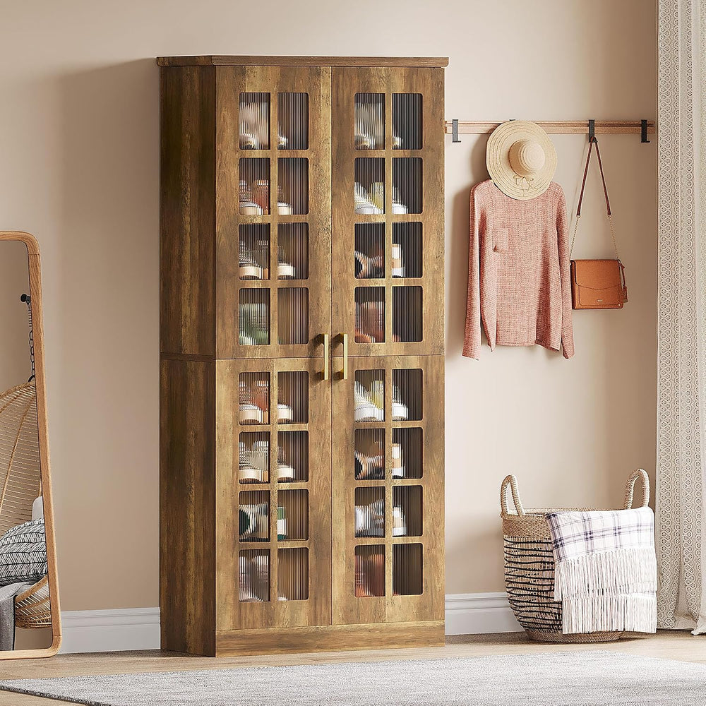 Tribesigns Tall Shoe Cabinet with Doors, 8-Tier Shoe Storage with Adjustable ...