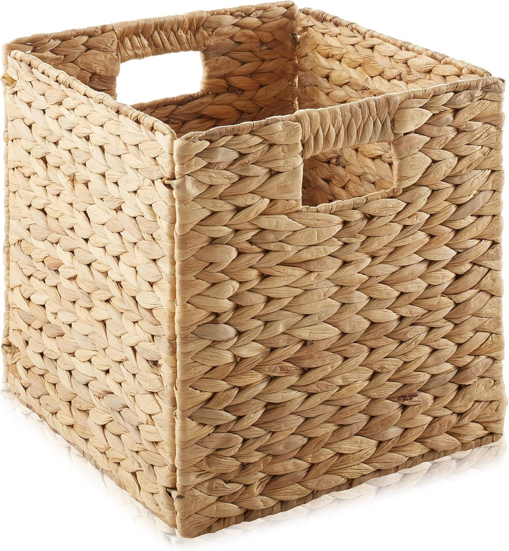 Casafield 10.5" x 10.5" Water Hyacinth Storage Baskets, Natural - S...