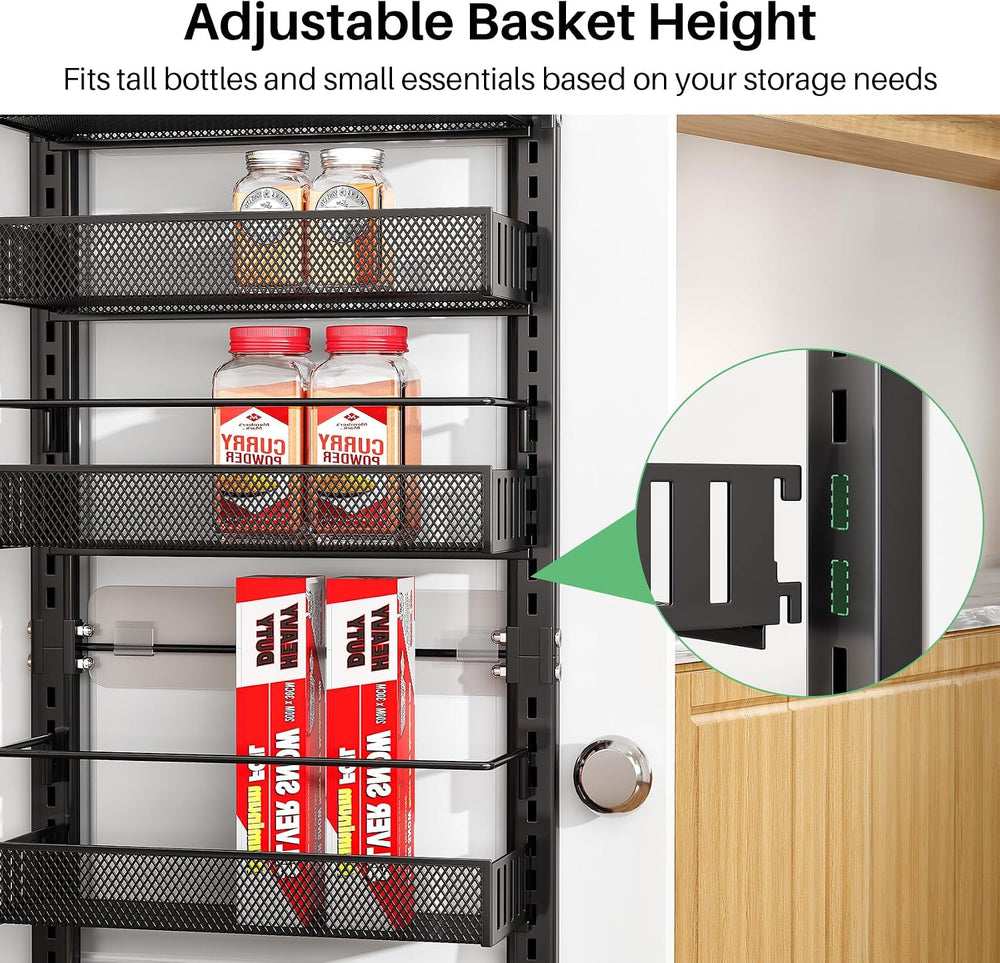 SNTD 8 Tiers Narrow Over the Door Organizer, 12.3"W x 4.7"D x 69&qu...