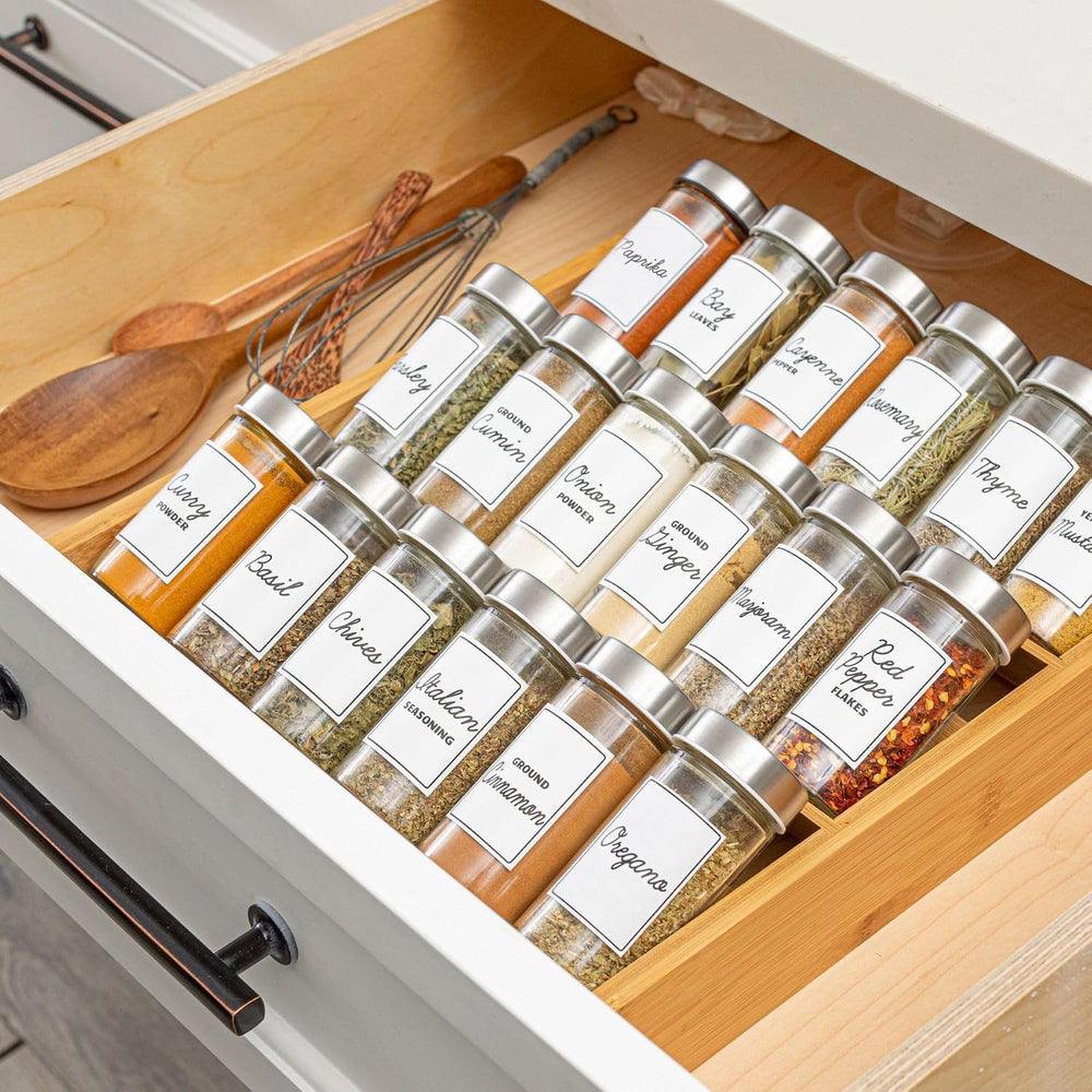 Orii 18 Jar Bamboo Compact Spice Rack with Spices Included & 5-Year Free ...