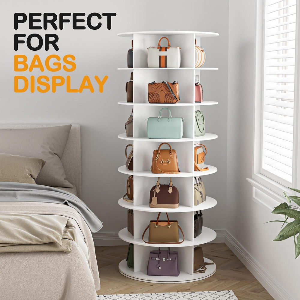MAGIC UNION 7-Tier Rotating Shoe Rack Tower, White