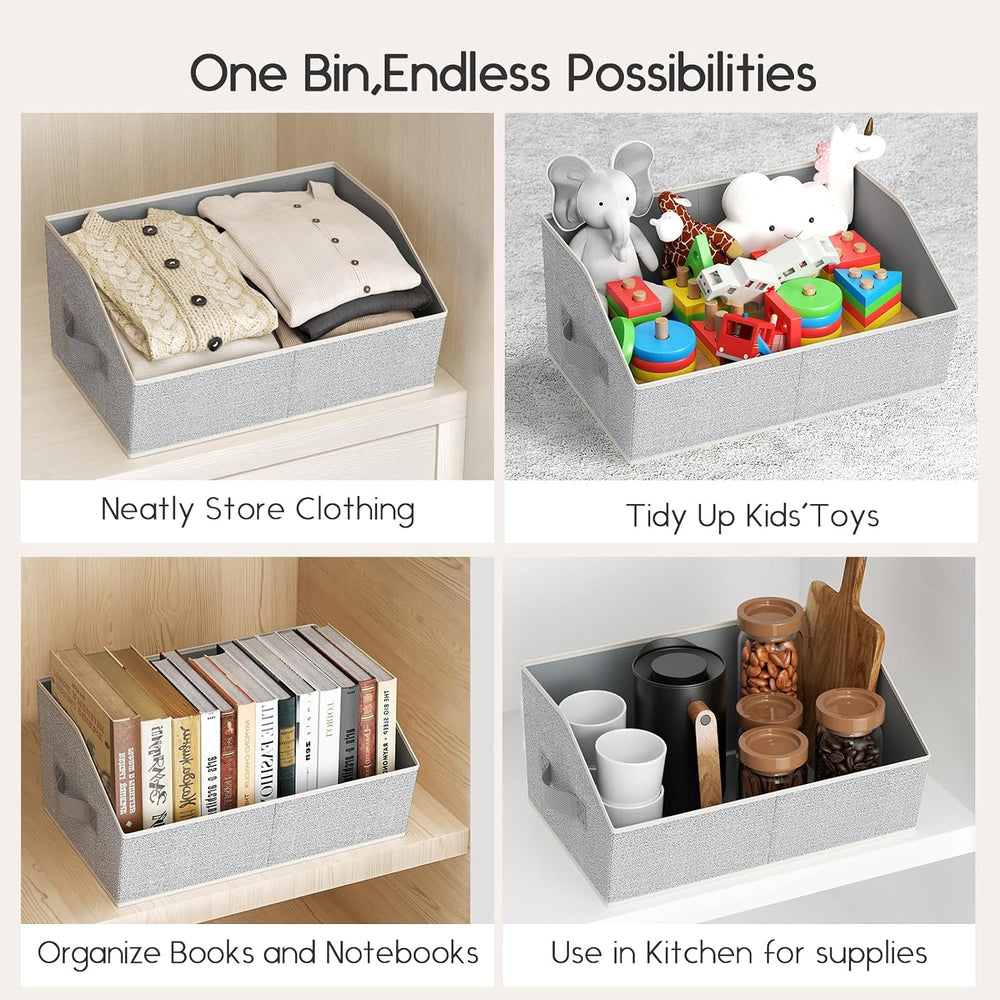 Homsorout Large Closet Organizers and Storage Bins - 8 Pack Trapezoid Storage...