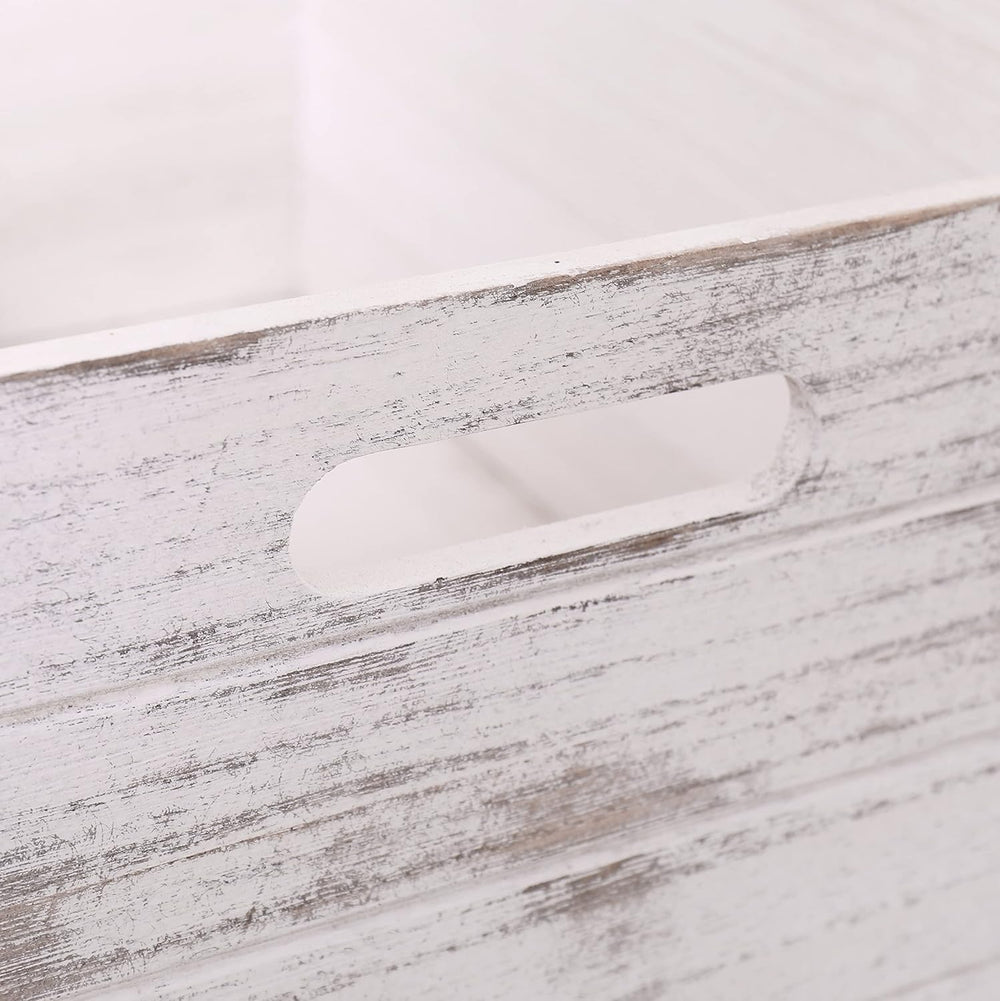Farmhouse Antique White Wooden Crate For Storage,Rustic Decorative Boxes,Set ...