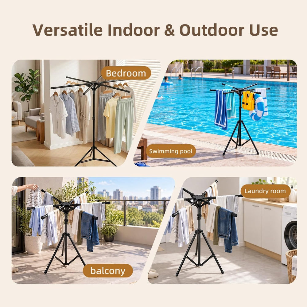 Metal Pool Towel Stand, Foldable Outdoor Towel & Swim Gear Storage Rack