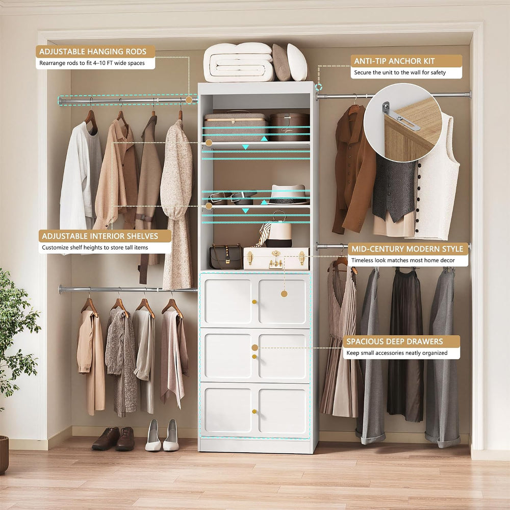 HLR 4 - 10 FT Mid-Century Modern Closet Organizer System