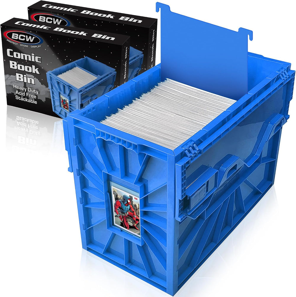 BCW Short Comic Book Bin, Holds 150 Comics Each, Blue, 2 Pack