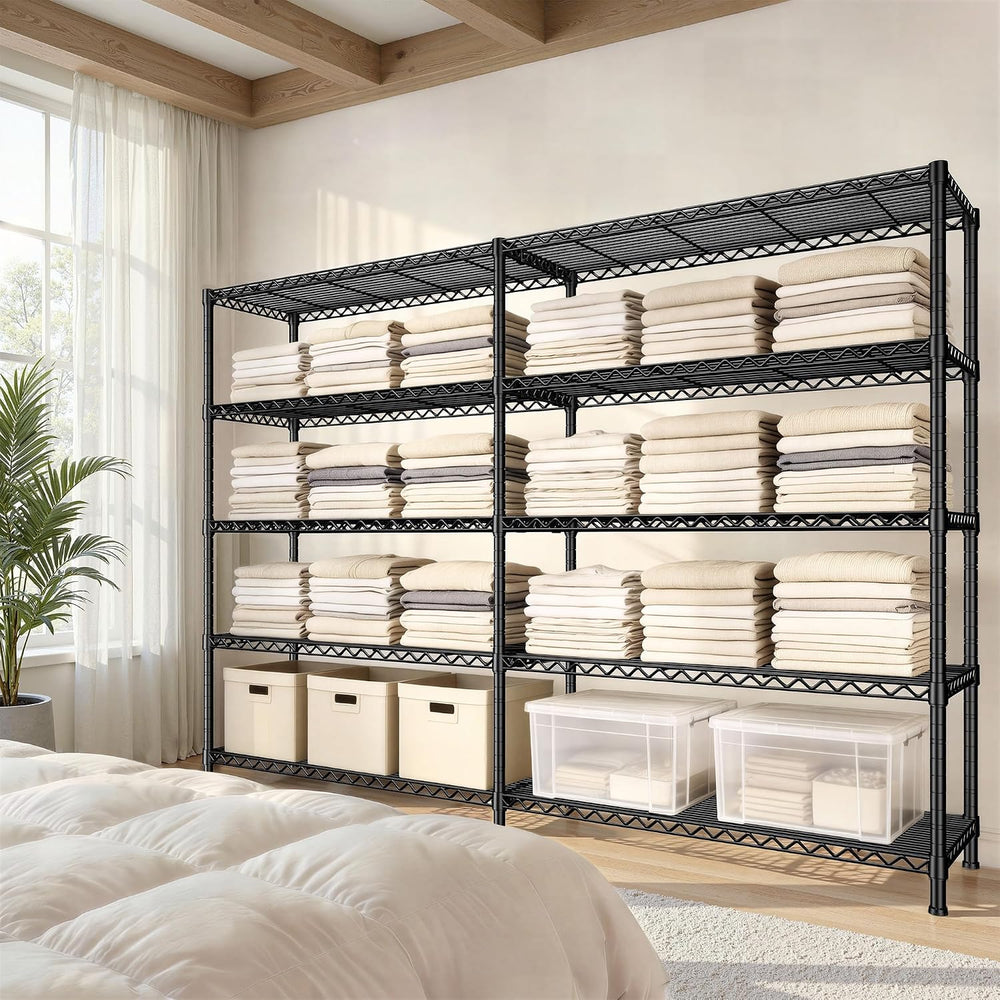 REIBII 73"W 5-Tier Heavy Duty Wire Shelving Unit 1650 LBS,Garage Commercial