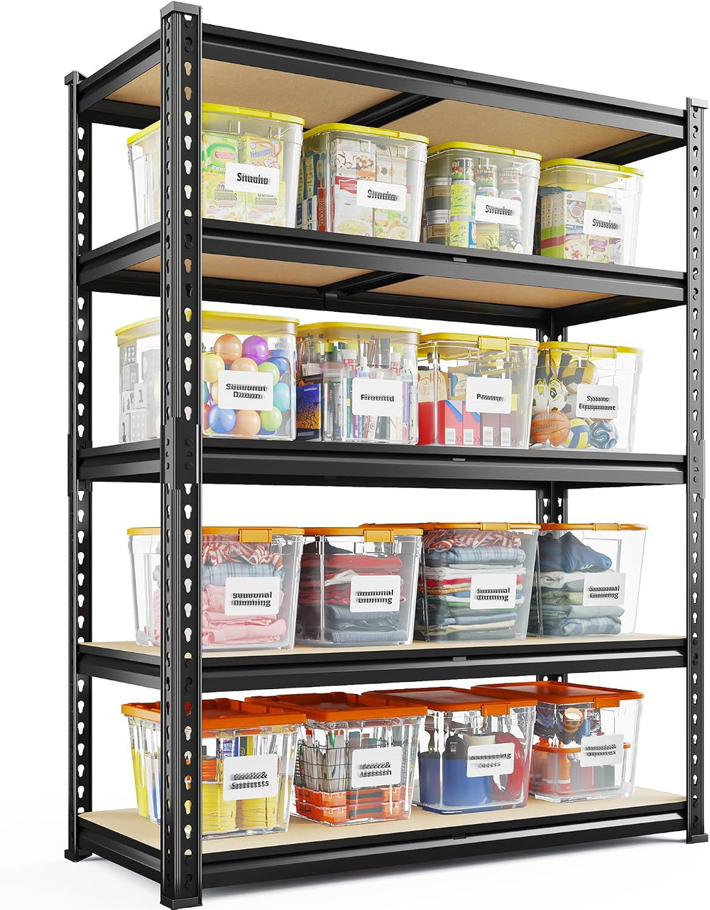 REIBII 2400 LBS Garage Shelving for Basement, Adjustable Shelving Unit