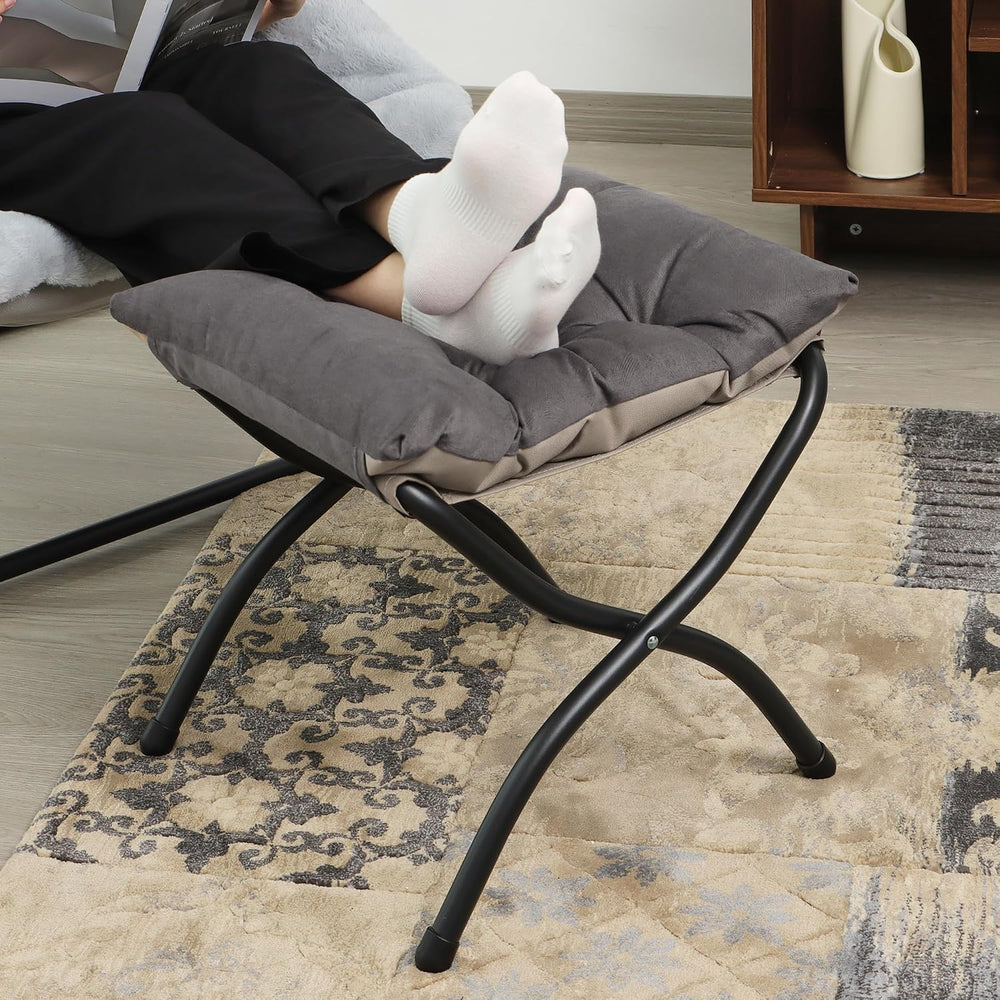 15"(H) Folding Ottoman, Foldable Footrest Stool, Portable Small Foot Sto...