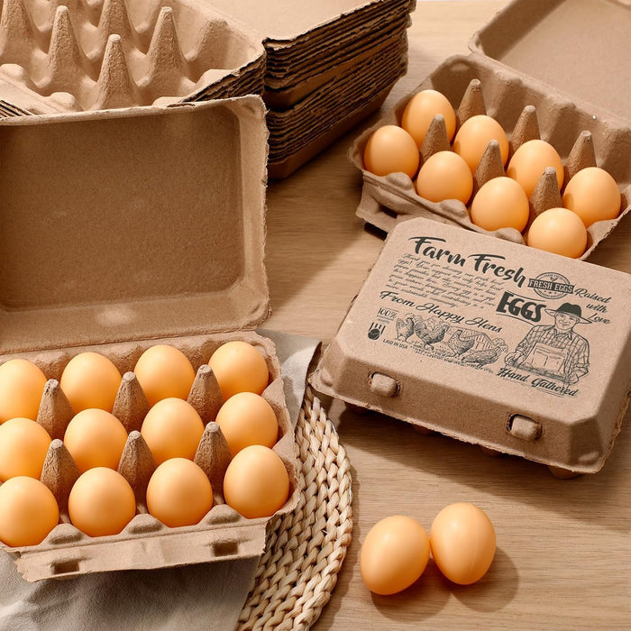 Honeydak 100 Pcs Egg Cartons Bulk 12 Count 3x4 Style Pulp Paper Egg Tray Dozen Reusable Container Holder Storage Box for Supermarkets Fresh Kitchen Vegetable Family Farm Markets