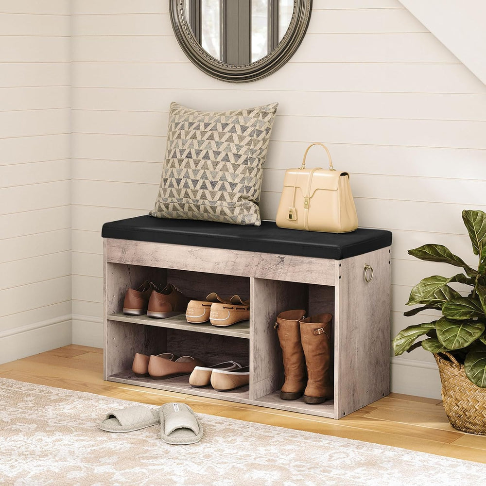 HOOBRO Shoe Storage Bench with Cushion, 32.3'' Entryway Bench with Li...