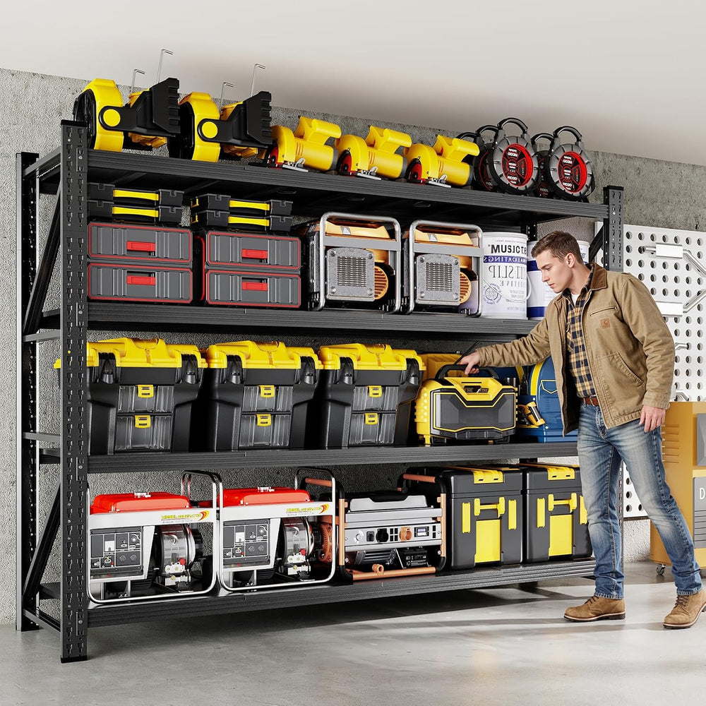 MIIIKO 79" W Garage Storage Shelving Unit,6000LBS Heavy Duty Metal Garag...