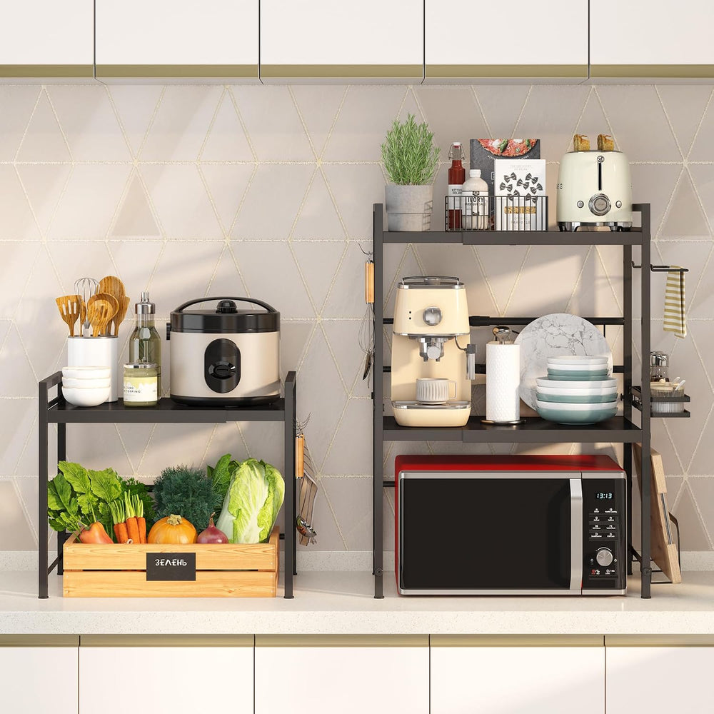 DOLALIKE Microwave Oven Rack, Expandable Microwave Stand Countertop Kitchen U...