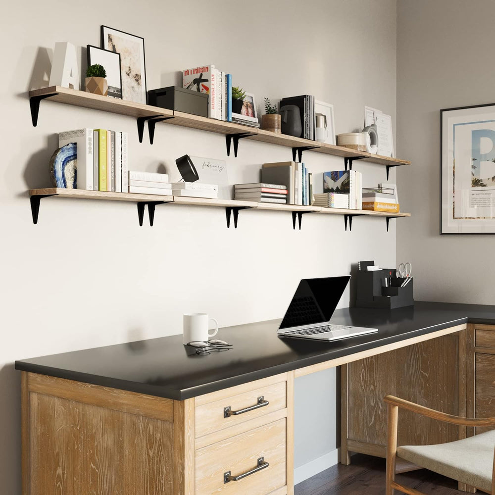 Wallniture Arras Wood Floating Shelves for Wall Storage, Small Bookshelf, Han...