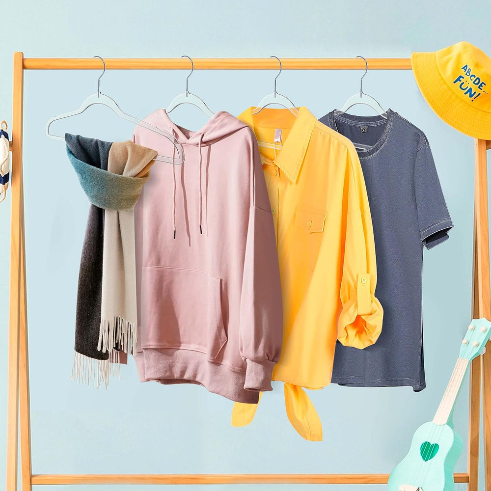 Quality Hangers Clear Plastic Hangers for Clothes | 50 Pack - 17.5 Inch | Hea...