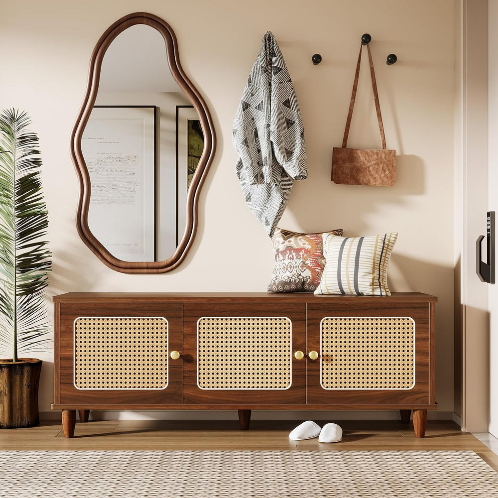Tribesigns Shoe Bench with Lift Top Storage, 2-Tier Entryway Bench with Ratta...