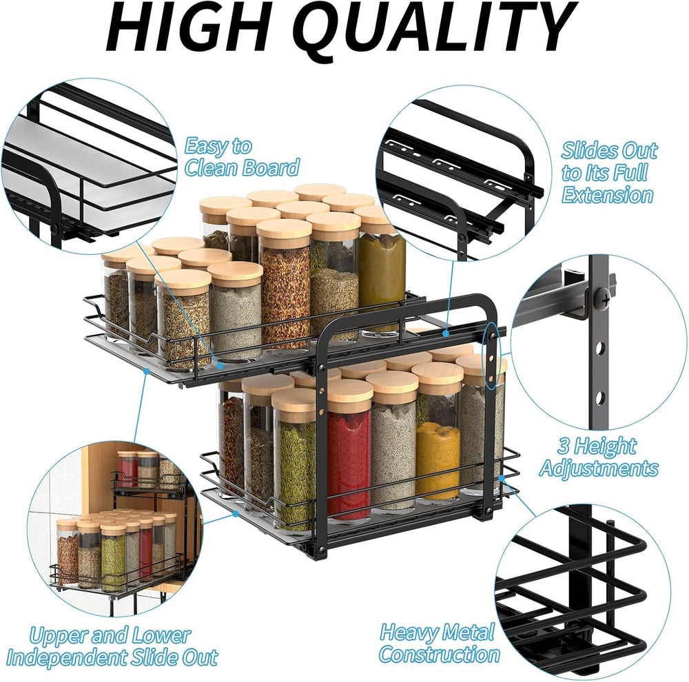 BOIVSHI Spice Rack, Pull Out Spice Racks Organizer for Cabinet, Height Adjust...