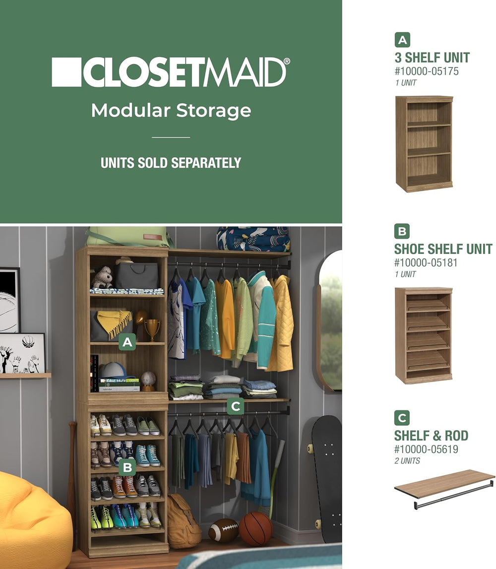 ClosetMaid Modular Storage Stackable Shoe Shelf Unit, Sand