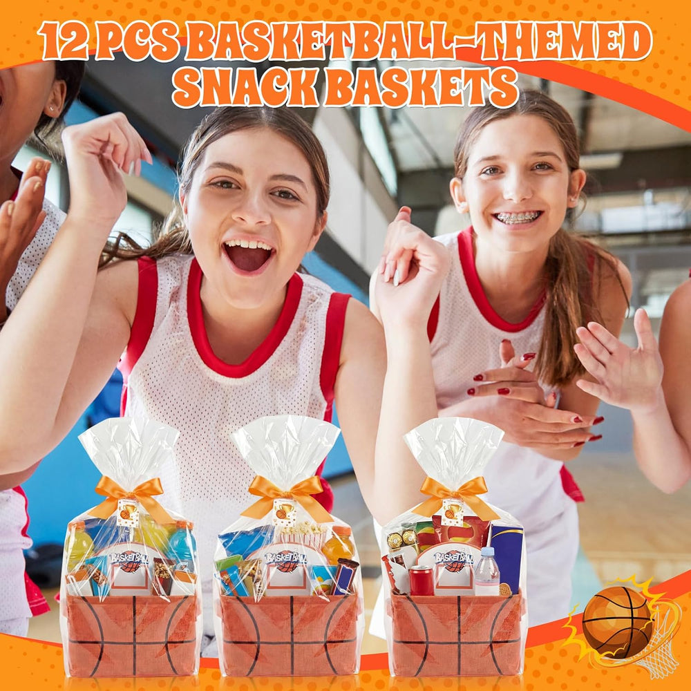 Novabright 12 Sets Basketball Basket Gift with Hoop Cards for Team Party