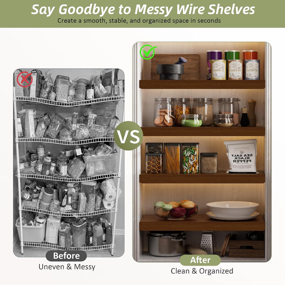 Wire Shelf Covers,36" W x 12" D,5pcs,Walnut