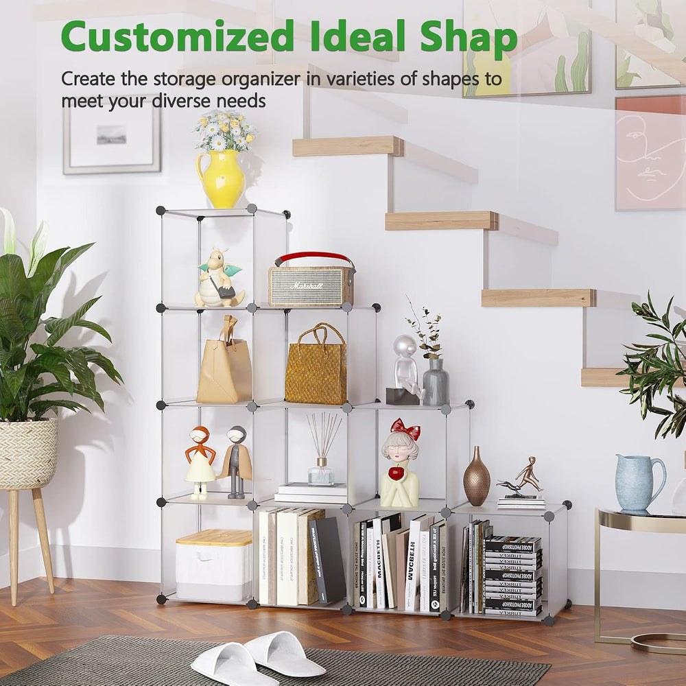 C&AHOME Cube Storage Organizer, 12-Cube Shelf Units, Closet Cabinet White