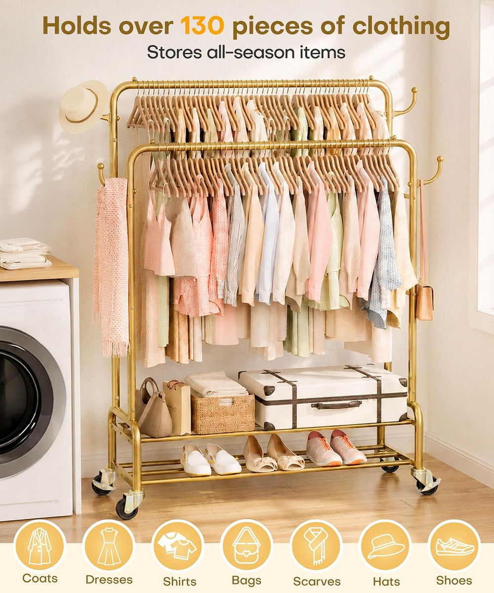 Homde Sturdy Garment Rack for Bedroom: 265 lbs Heavy Duty Clothes Organizer