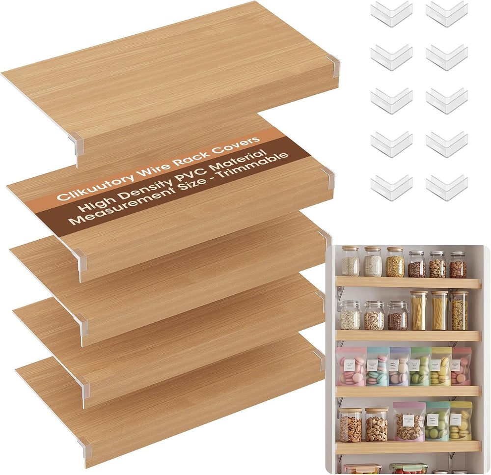 5 Pack Wire Rack Covers for Shelves, 32"x12" PVC Wire Shelf Covers ...